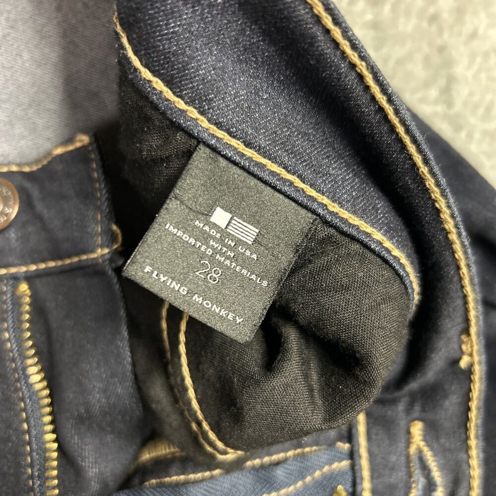 Flying Monkey Womens Jeans Dark Wash Sz. 28 Relaxed Stretch Straight Leg Capri - Picture 11 of 16